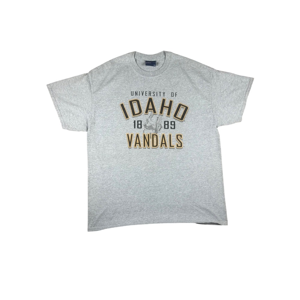Vintage MV Sport Mens University of Idaho Vandals Graphic T-Shirt Gray XL